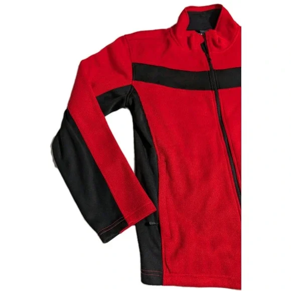Spyder Bandit Full Zip Fleece Jacket Red Black Men's Large Athletic - Picture 3 of 7